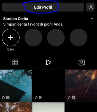 Cara Menambahkan Link Facebook di Bio Instagram Pilih menu Edit Profil